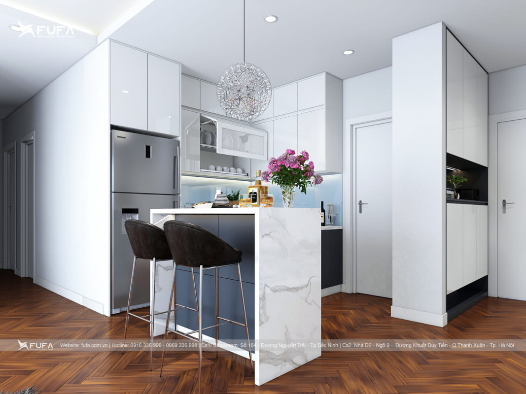 Nhựa acrylic ứng dụng làm tủ bếp